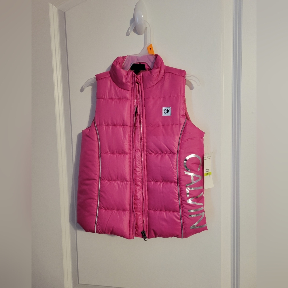 Calvin Klein kids pink puffer vest 4t NWT